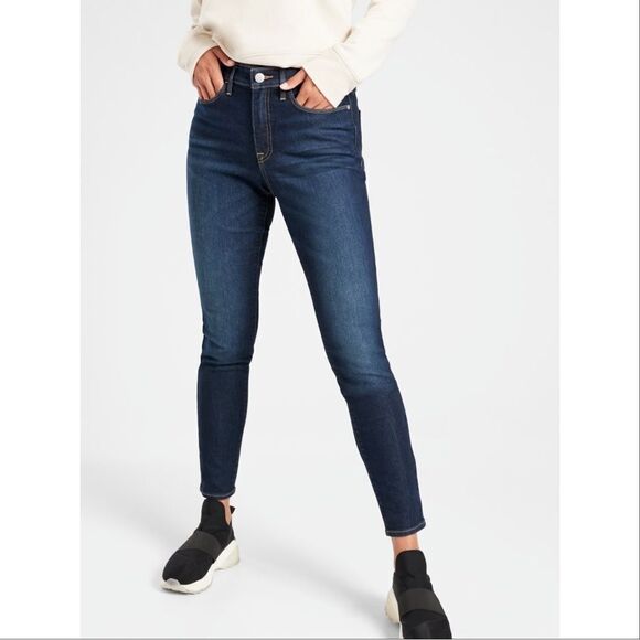 Athleta Scupltek Ultra Skinny Jeans Midnight Blue 8 Ankle High Rise - Picture 1 of 14